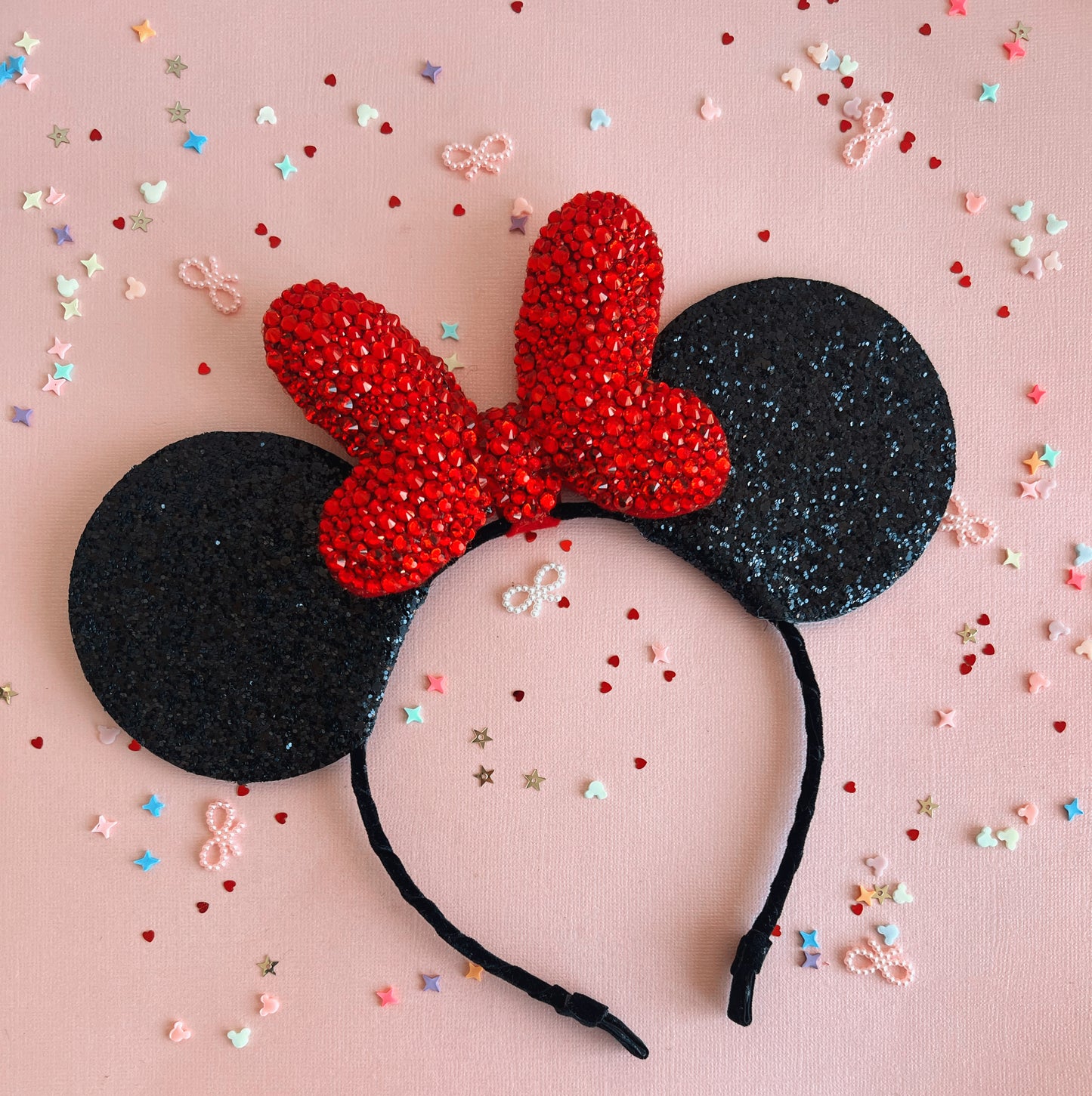 Red Dazzle Bow Mouse Ears