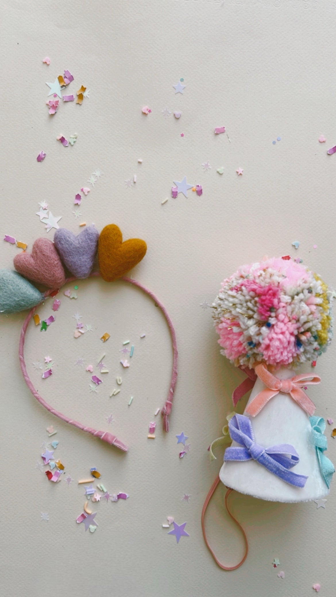 Pastel Coquette Rainbow Party Hat