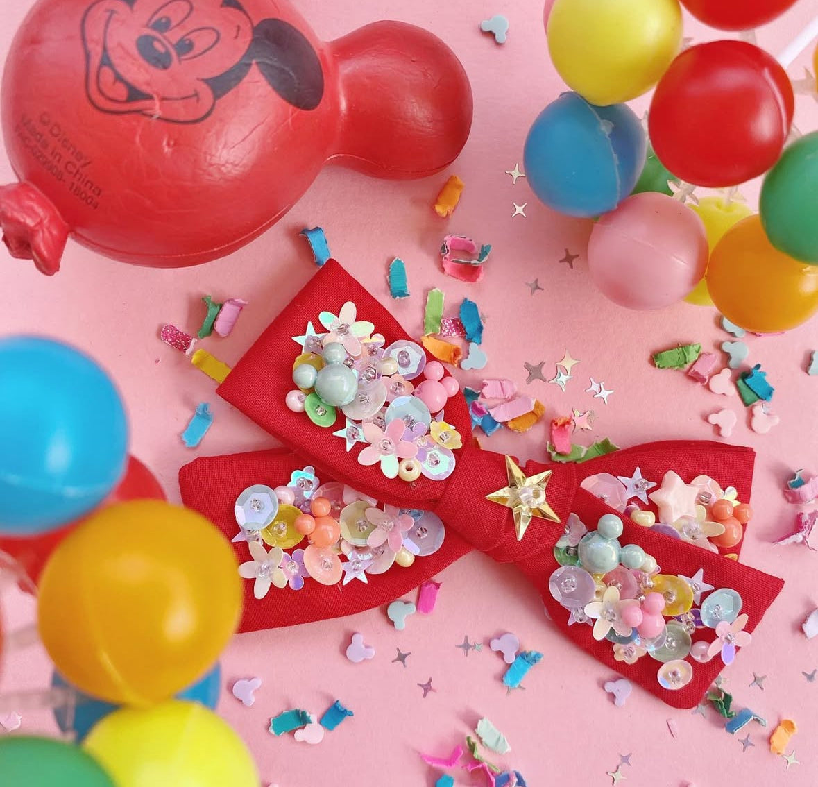 Red MICKEY MAGIC BOW COTTON