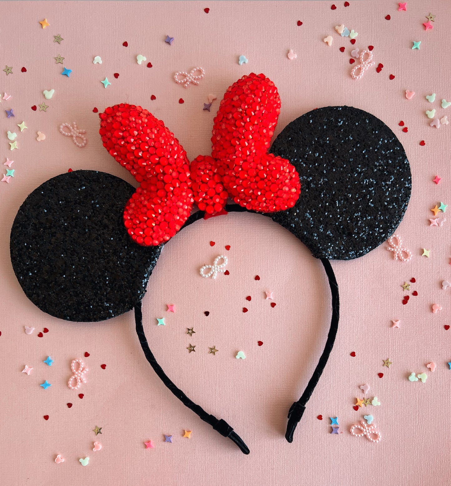 Bright Red Dazzle Bow Mouse Ears