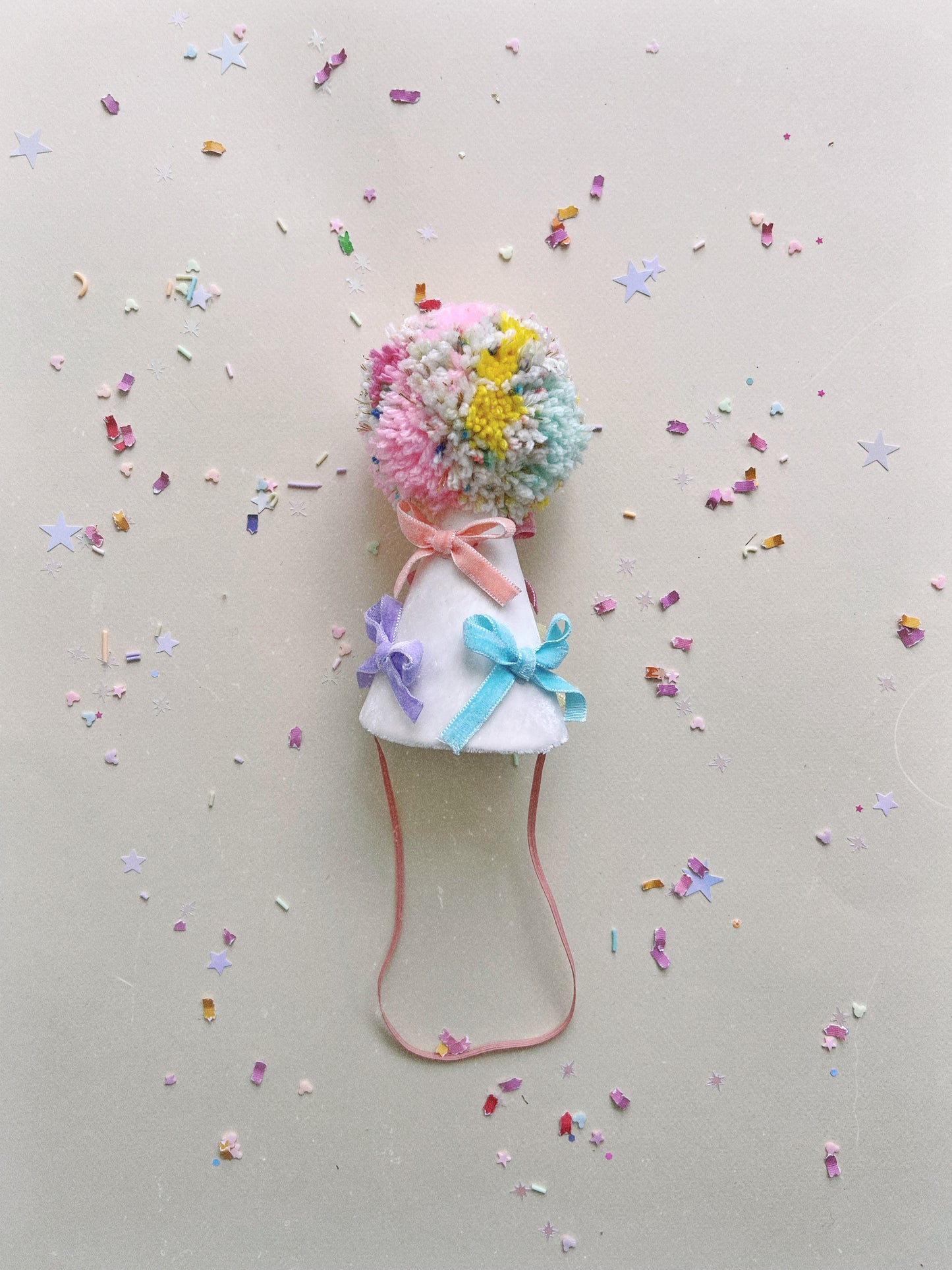 Pastel Coquette Rainbow Party Hat