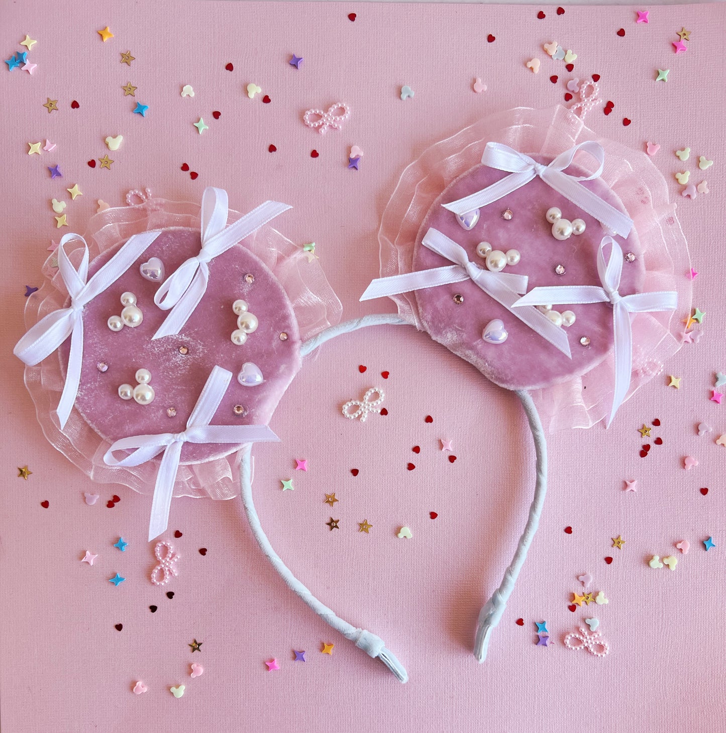 Pastel Pink Ribbon Bow Mouse Ears