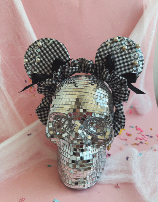 Gingham Scrunchie Mouse Ears