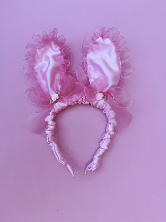 Vintage Silk Pink Bunny Ears